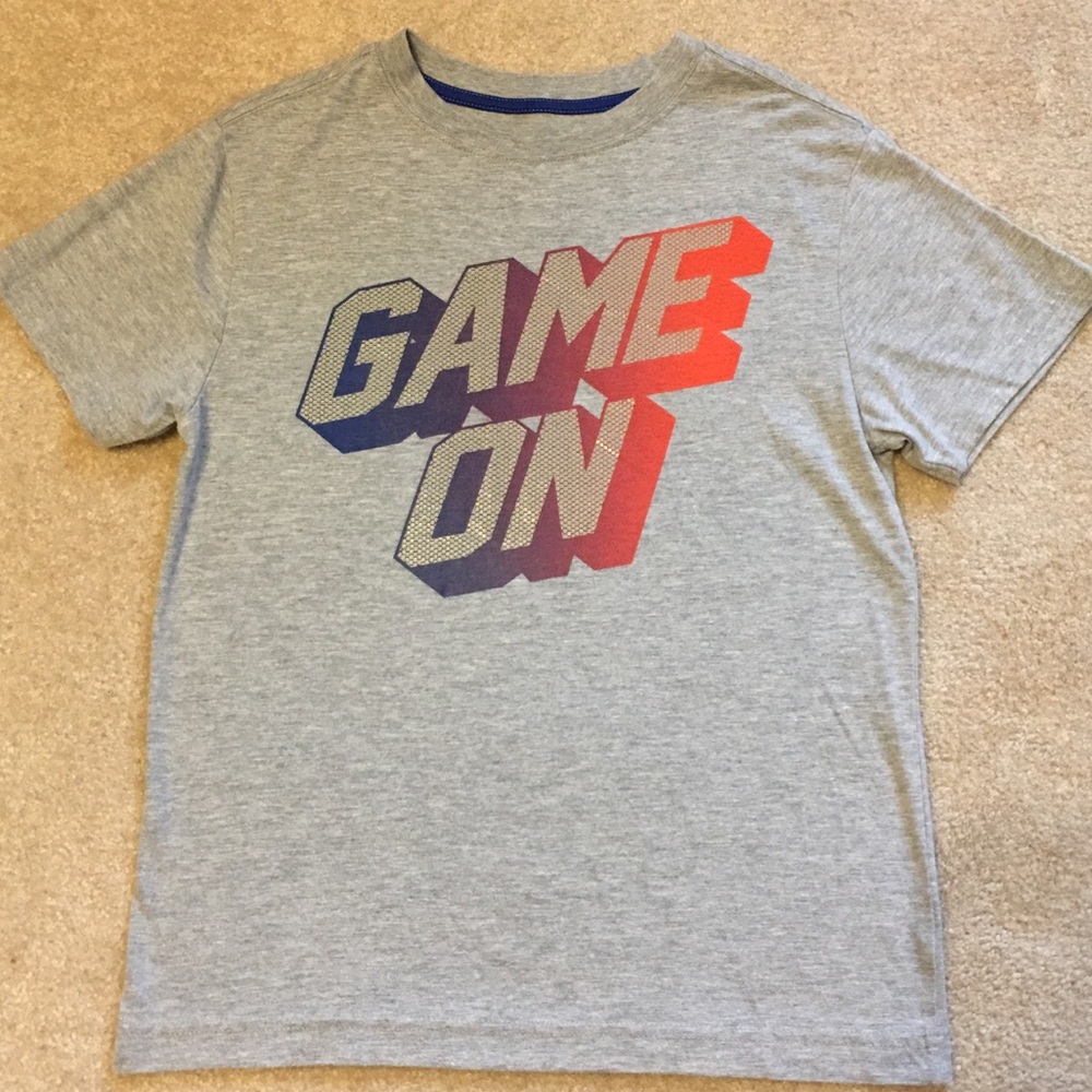Gymboree Game On Gray soft s/s tee size 10/12